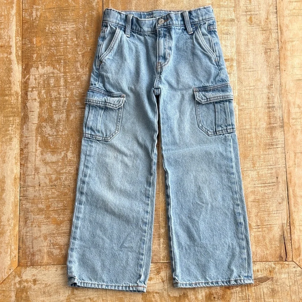 Old Navy Denim Cargo Pants size 8